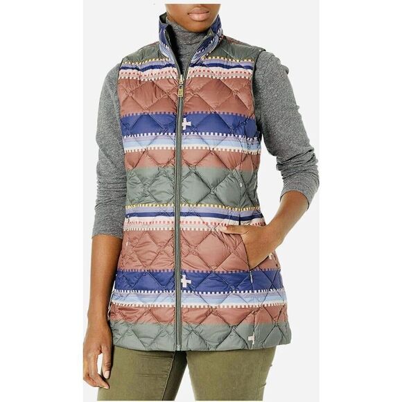 NWOT Pendleton Down Quilt Puffer Vest Women’s XL Reversible Aztec Southwestern - Picture 1 of 7
